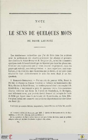 N.S. 6.1862: Note sur le sens de quelques mots de basse latinité