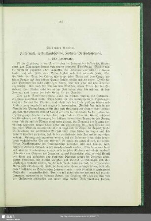 Siebentes Kapitel. Internate, Schullandheime, Höhere Versuchsschule