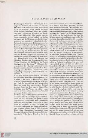 42: Kunstfragen um München