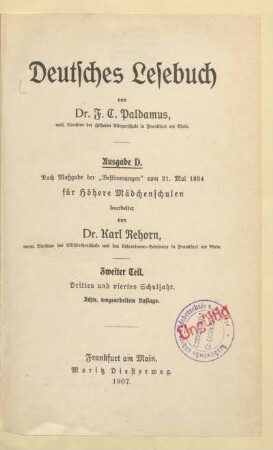 Teil 2 = 3. und 4. Schuljahr, [Schülerband]: [Teil 2 = 3. und 4. Schuljahr, [Schülerband]]