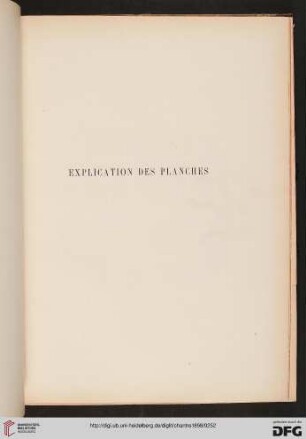 Explication des planches