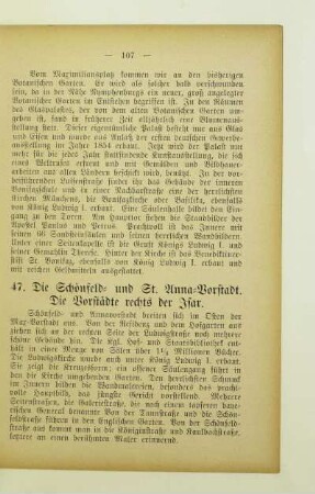 47. Die Schönfeld- und St. Anna-Vorstadt. Die Vorstädte rechts der Isar
