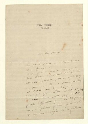 Brief von Jacques Offenbach an Brigni