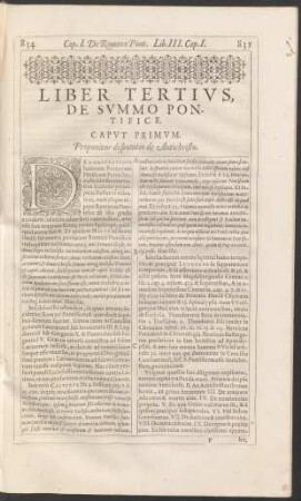 Liber Tertius, De Summo Pontifice.