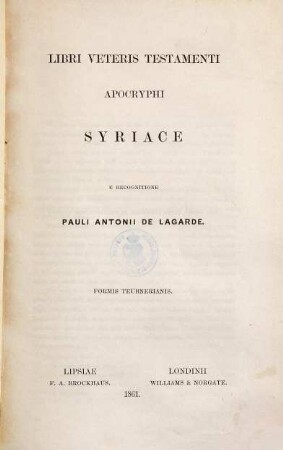 Libri Veteris Testamenti apocryphi Syriace