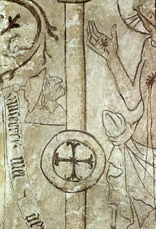 Schmerzensmann mit Leidenswerkzeugen und zwei Stifterfiguren