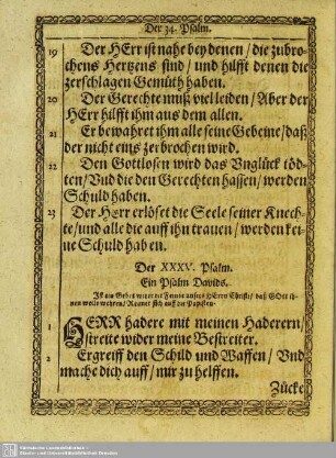 Der XXXV. Psalm