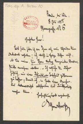 Brief an Unbekannt : 08.07.1885
