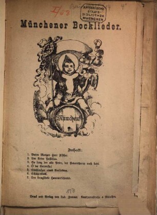 Münchener Volksschriften, [14]. Münchener Bocklieder