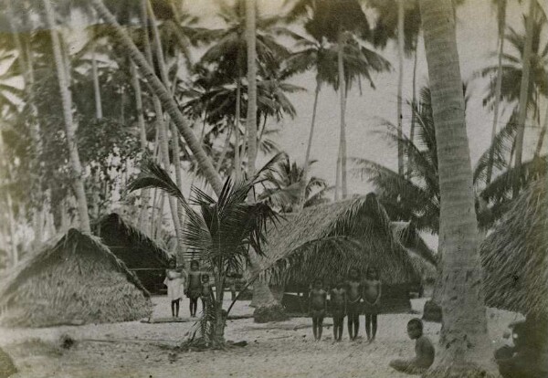 "Old huts, Nauru"