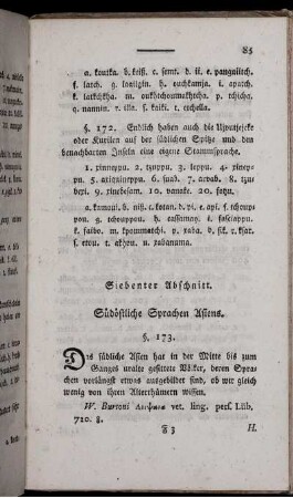 Siebenter Abschnitt. Südöstliche Sprachen Asiens