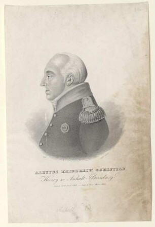 Bildnis des Friedrich Christian Alexius, Herzog zu Anhalt-Bernburg