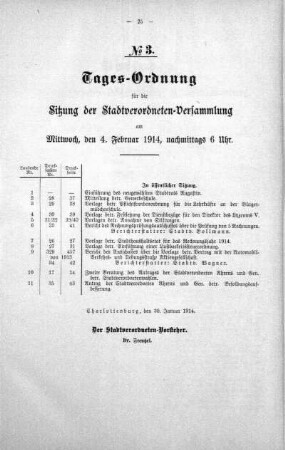 Tages-Ordnung No. 3. (26-37), 04. Februar 1914