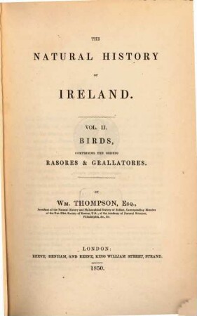 The Natural History of Ireland. 2