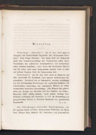 Miscellen
