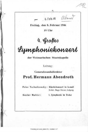4. Großes Symphoniekonzert