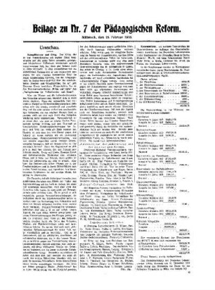 Umschau : Beilage zu Nr. 7 der Pädagogischen Reform