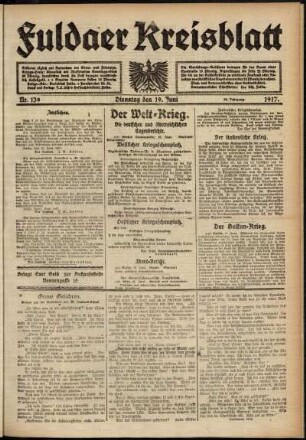 Ausgabe vom Dienstag, den 19. Juni 1917.