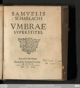 SAMVELIS || SCHARLACHI || VMBRAE || SVPERSTITES.