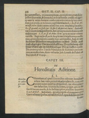 Caput III. De Hereditatis Aditione.
