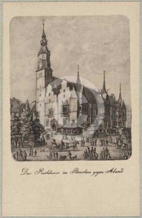 Ansicht des Breslauer Rathauses von SW