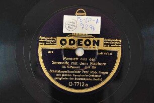 Serenade mit dem Posthorn, K.V. 320 : Menuett; Finale / (W. A. Mozart)