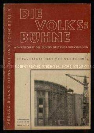 Monatsschrift des Bundes Deutscher Volksbühnen. 1. Jahrgang 1947