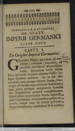 Caput I. De Origine Imperii Germanici