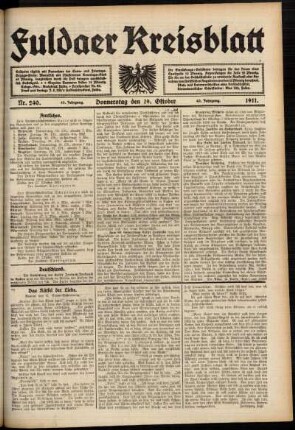 Ausgabe vom Donnerstag, den 19. Oktober 1911.