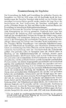 Zusammenfassung der Ergebnisse