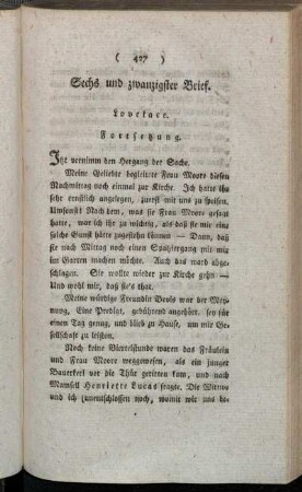 Sechs und zwanzigster Brief. Lovelace. Fortsetzung. - Sieben und zwanzigster Brief. Lovelace an Belford.