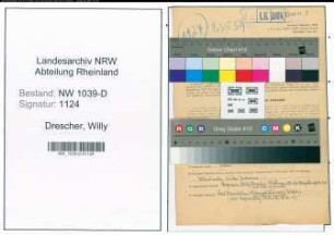 Entnazifizierung Willy Drescher , geb. 16.01.1894 (Ingenieur)
