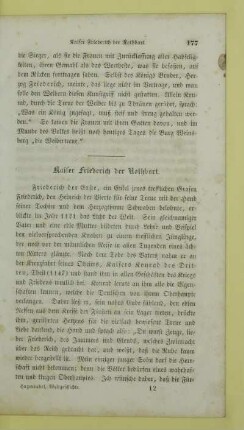 Kaiser Friederich der Rothbart