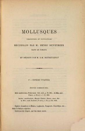 Exploration du Sahara, [2]. Mollusques terrestres et fluviatiles : supplément aux Touareg du norg