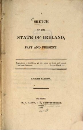 A sketch of the State of Ireland, past and present