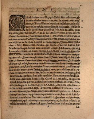 Disp. hist. de homicidio Lamechi, et ultione sumpta de Caino