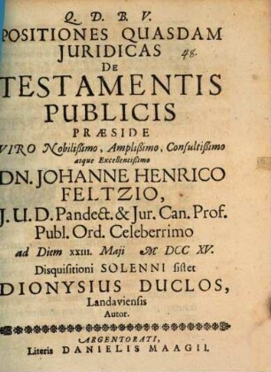 Positiones quasdam iur. de testamentis publicis