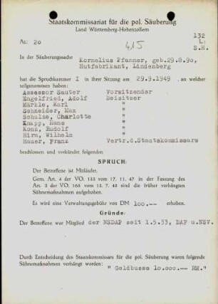 Pfanner, Kornelius