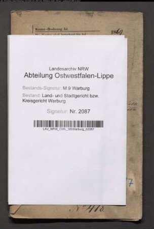 Erblasser: Humberg, Bernhard; Erblasser: Humberg, Theresia, geb. Nolte:
