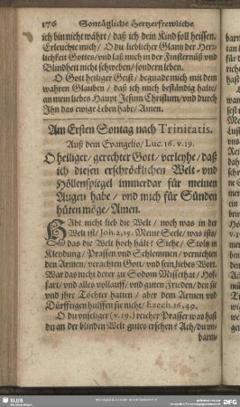 Am Ersten Sontag nach Trinitatis