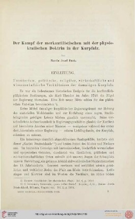 18: Der Kampf der merkantilistischen mit der physiokratischen Doktrin in der Kurpfalz