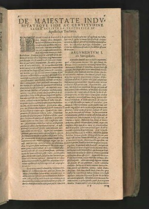 DE MAIESTATE INDV BITATAQUE FIDE AC CERTITUDINE SACRAE SCRIPTURAE, PROPHETICAE ET Apostolicae Tractatus.