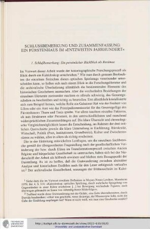 Schlußbemerkung und Zusammenfassung: Ein Fürstenhaus im "entzweiten Jahrhundert"
