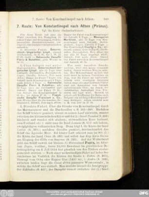 7. Route: Von Konstantinopel nach Athen (Piräeus).