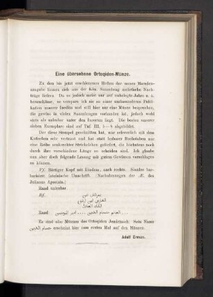 Eine übersehene Ortoqiden-Münze