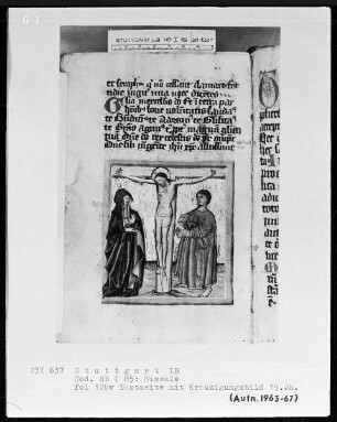Graduale-Sakramentar-Lektionar (Missale) — Ordinarium Missae, Folio 114recto-117verso — ---, Folio 114recto-117versoKreuzigung, Folio 120verso