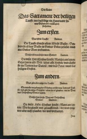 "Das Sacrament der heiligen Tauffe / [...]"