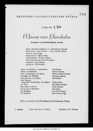 Minna von Barnhelm