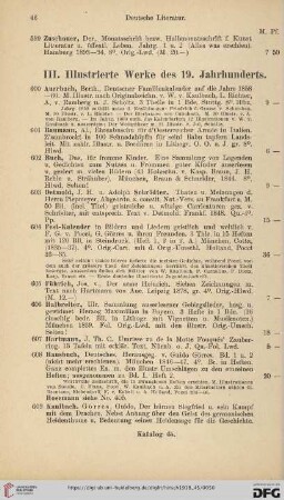 III. Illustrierte Werke des 19. Jahrhunderts (Nr. 600 - 649a)