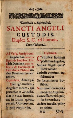 Officium Sancti Angeli Custodis : cum octava ex proprio Viennensi